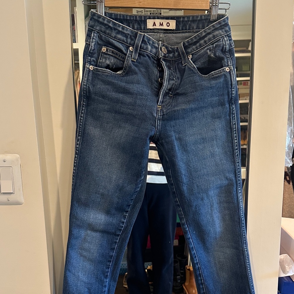 AMO Women's Classic Blue Straight Leg Jeans